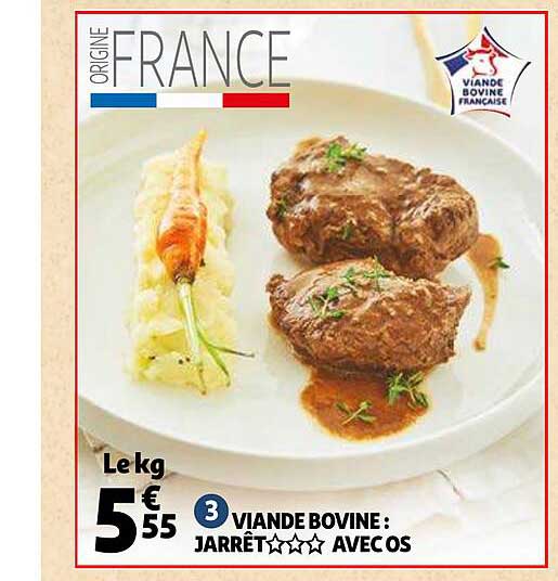 Viande Bovine : Jarêt *** Avec Os