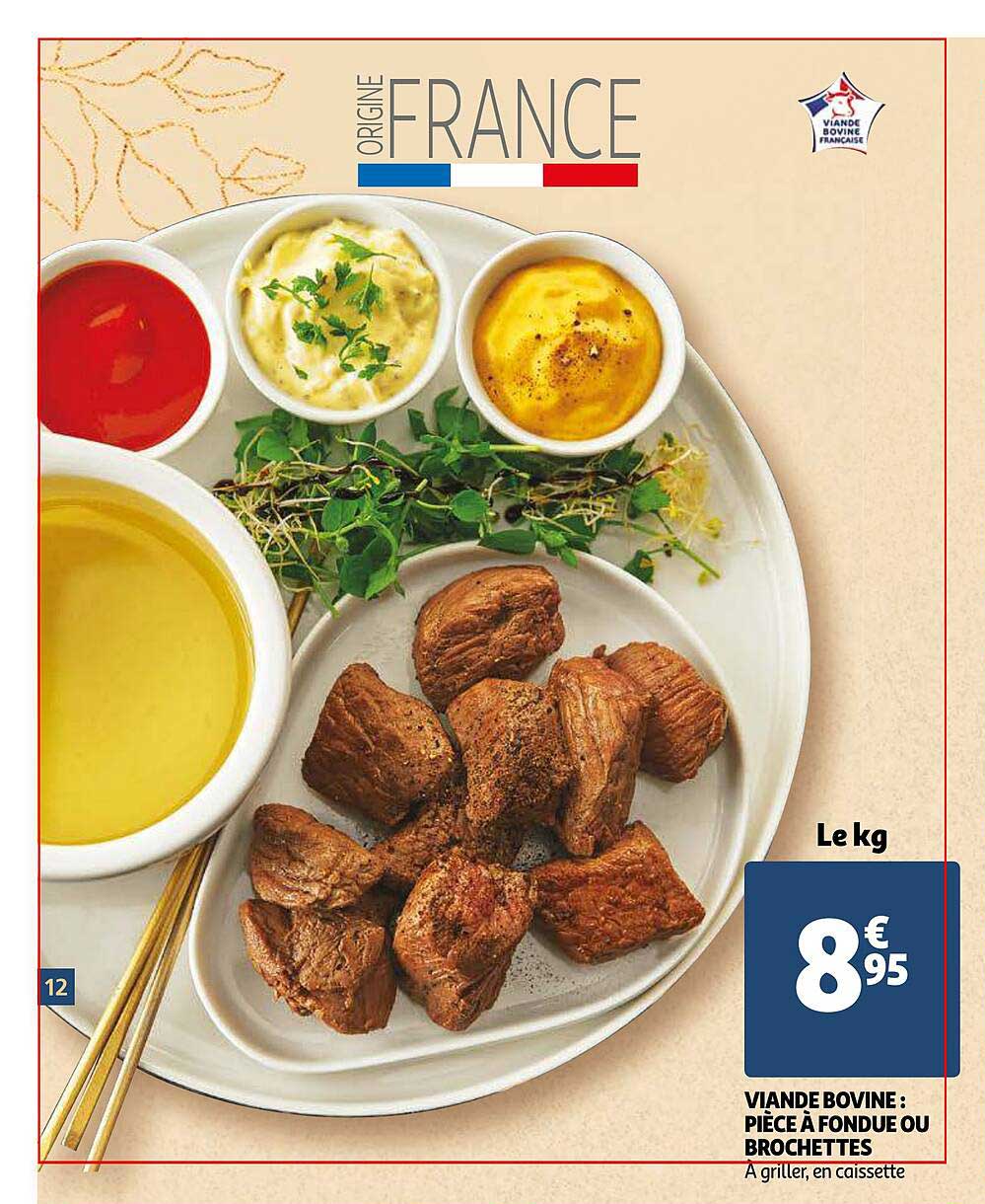 Viane Bovine : Pièce à Fondue Ou Brochettes