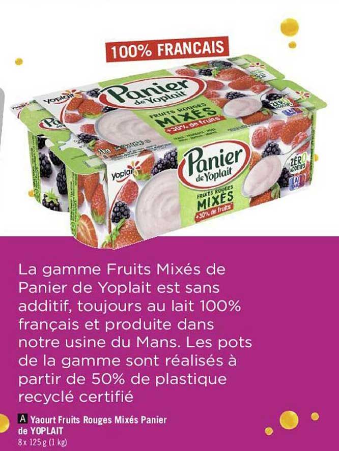 Yaourt Fruits Rouges Mixés Panier De Yoplait