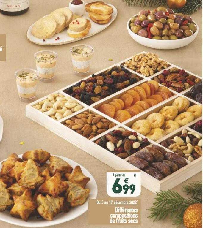 différentes compositions de fruits secs