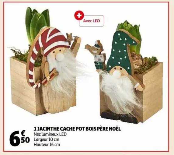 jacinthe cache pot bois père noël