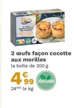 2 œufs façon cocotte aux morilles