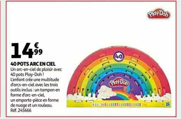 40 pots arc en ciel play-doh