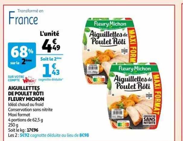 aiguillettes de poulet rôti fleury michon