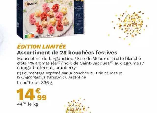 assortiment de 28 bouchées festives