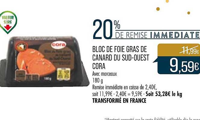 bloc de foie gras de canard du sud-ouest cora