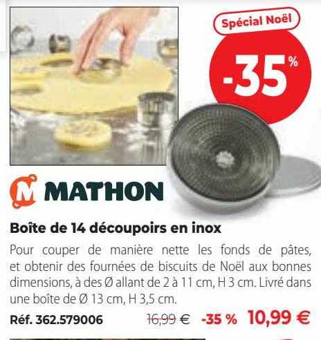 boîte de 14 découpoirs en inox
