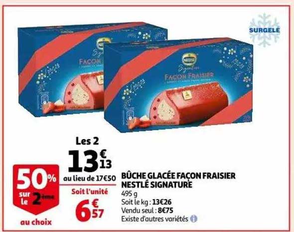 bûche glacée façon fraisier nestlé signature