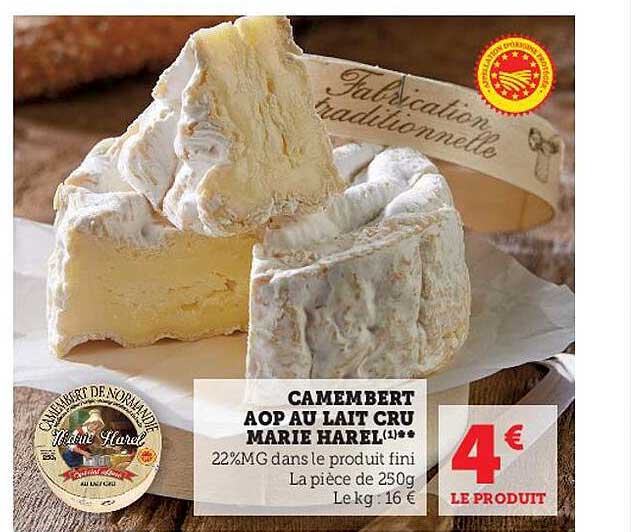 Camembert Aop Au Lait Cru Marie Harel