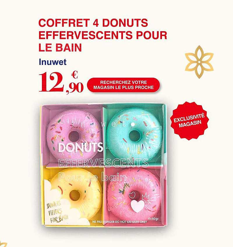 coffret 4 donuts effervescents pour le bain inuwet