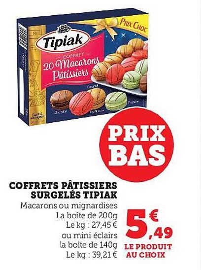 coffrets pâtissiers surgelés tipiak