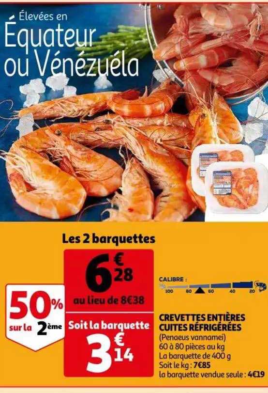 Crevettes Entières Cuites Réfrigérées