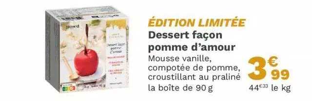 dessert façon pomme d'amour