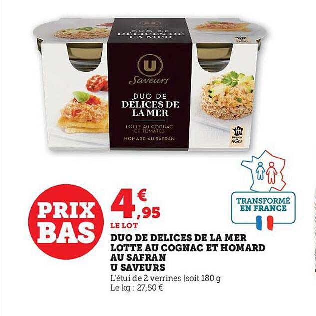 duo de délices de la mer lotte au cognac et homard au safran u saveurs