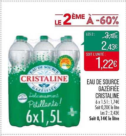 eau de source gazéifiée cristaline