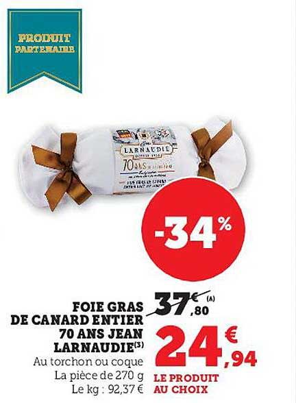 foie gras de canard entier 70 ans jean larnaudie