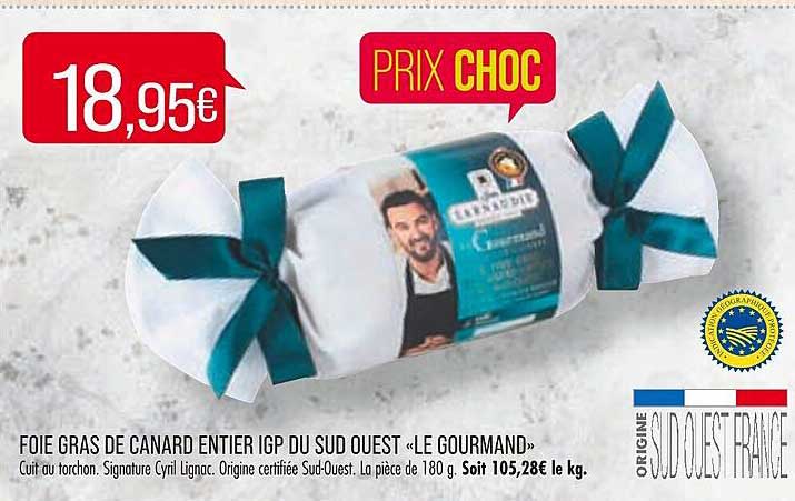 foie gras de canard entier igp du sud ouest «le gourmand»