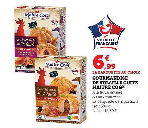 gourmandise de volaille cuite maître coq