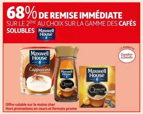 la gamme des cafés solubles maxwell house