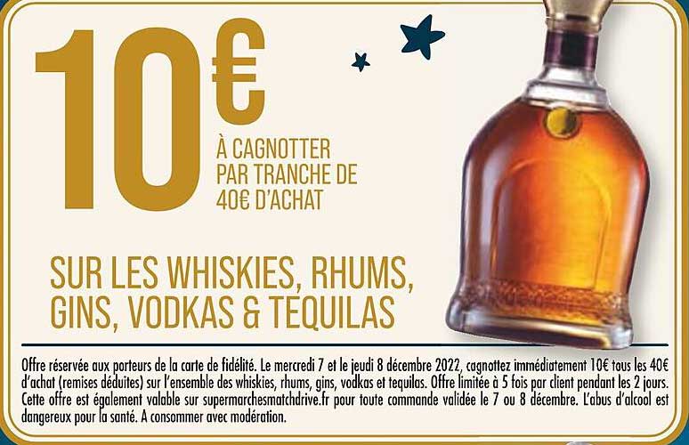 Les Whiskies, Rhums, Gins, Vodkas & Tequilas