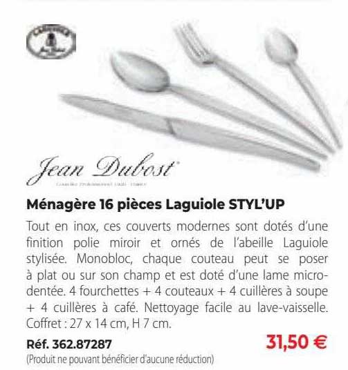 ménagère 16 pièces laguiole styl'up jean dubost