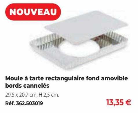 Moule à Tarte Rectangulaire Fond Amovible Bords Cannelés