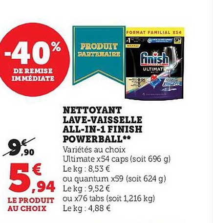 nettoyant lave-vaisselle all-in-1 finish powerball