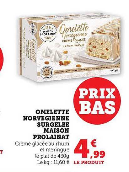 omelette norvegienne surgelée maison prolainat