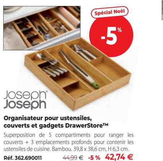 organisateur pour ustensiles, couverts et gadgets drawerstore joseph