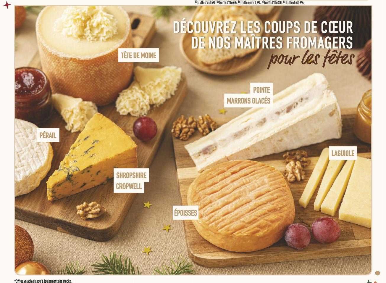 pérail, tête de moine, shropshire cropwell, époisses, pointe marrons glacés, laguiole