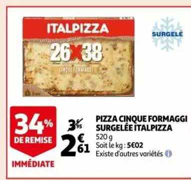 pizza cinque formaggi surgelée italpizza