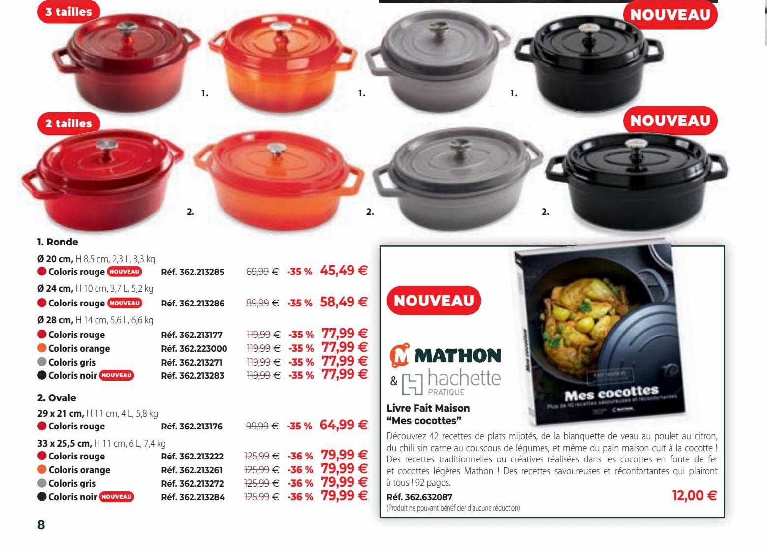 ronde, ovale, livre fait maison "mes cocottes" hachette pratique