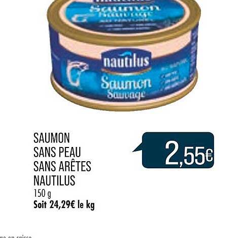 saumon sans peau sans arêtes nautilus
