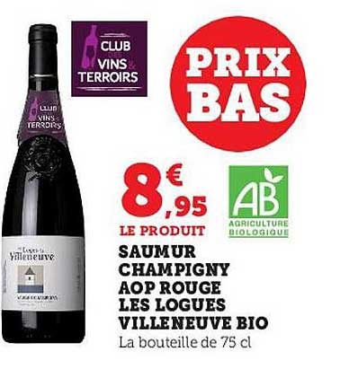 saumur champgny aop rouge les logues villeneuve bio