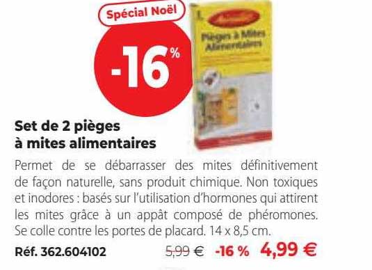 set de 2 pièges à mites alimentaires