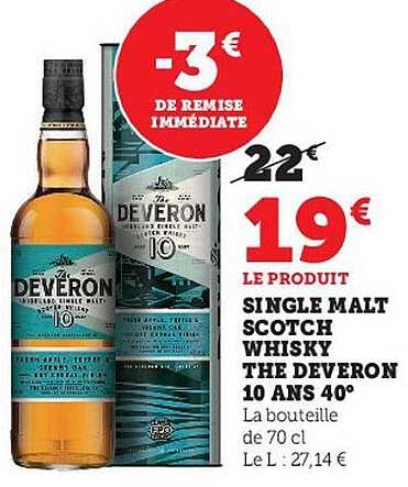 single malt scotch whisky the deveron 10 ans 40°