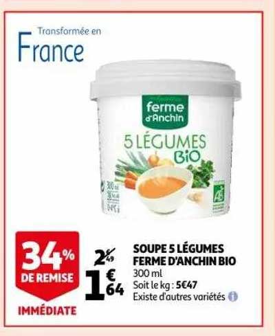 soupe 5 légumes ferme d'anchin bio