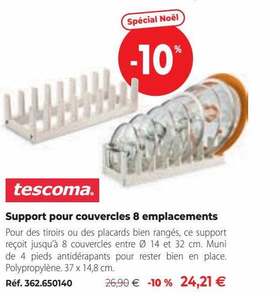 support pour couvercles 8 emplacements tescoma