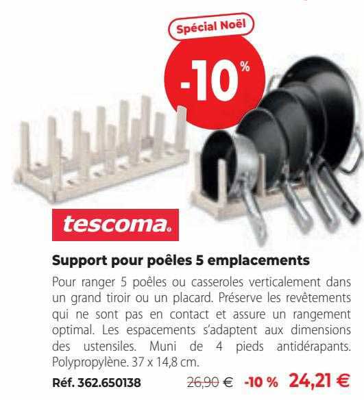 support pour poêles 5 emplacements tescoma
