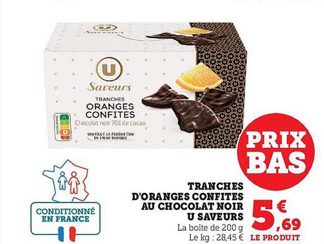 tranches d'oranges confites au chocolat noir u saveurs
