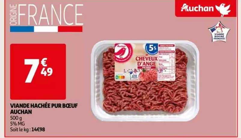 Viande Hachée Pur Bœuf Auchan