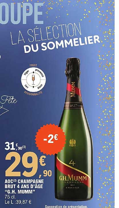 aoc champagne brut 4 ans d'âge "g.h.mumm"