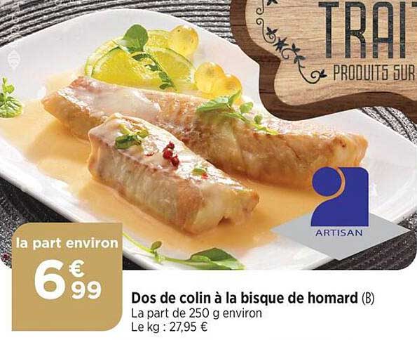dos de colin à la bisque de homard