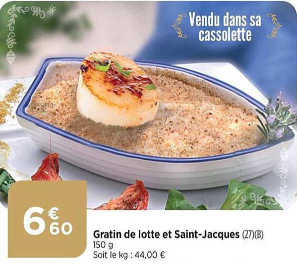 gratin de lotte et saint-jacques