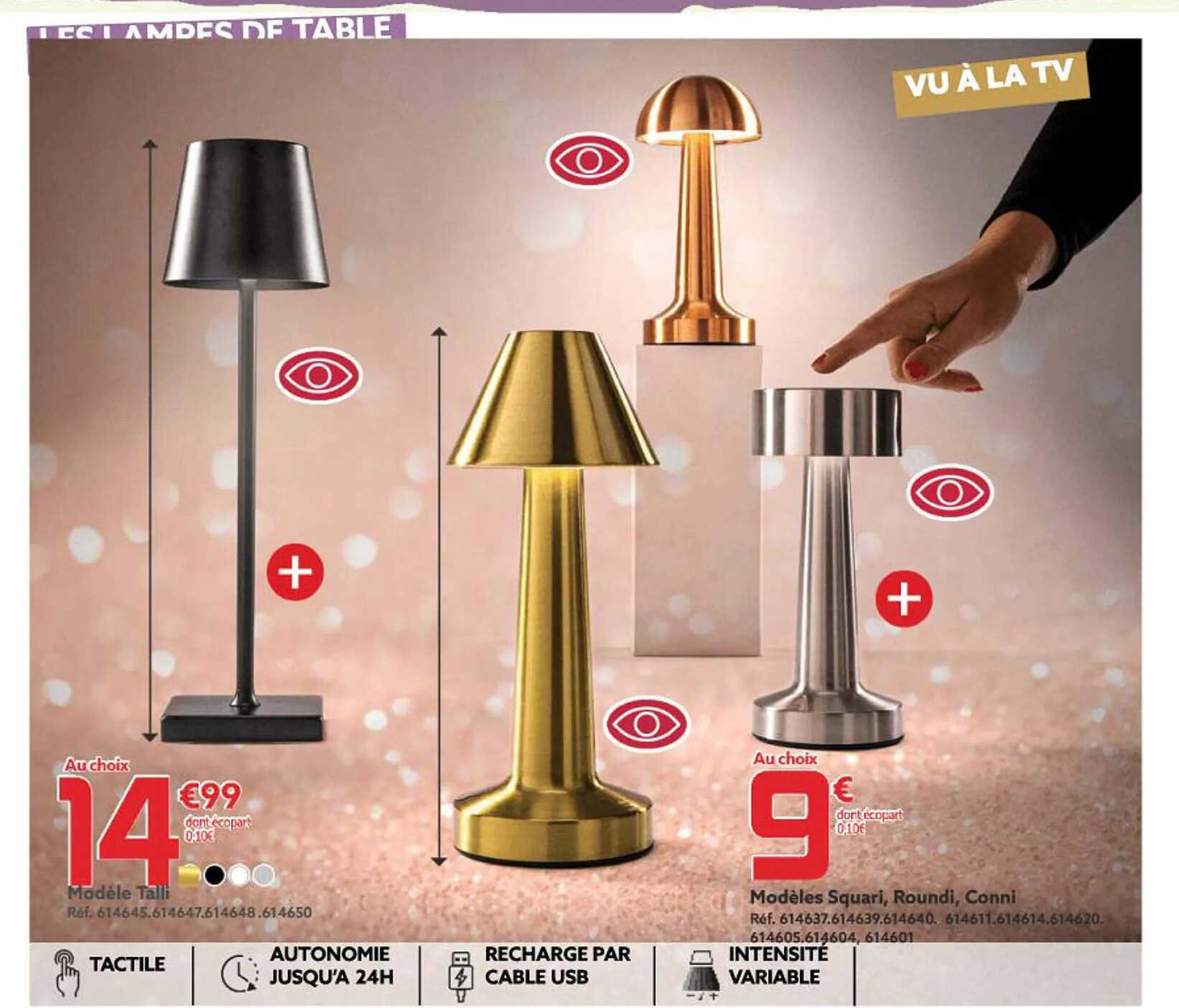 modèle talli, modèles squari, roundi, conni