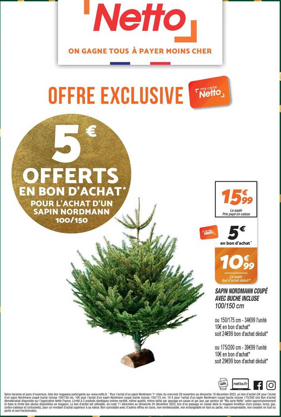 Sapin Nordmann Coupé Avec Buche Incluse