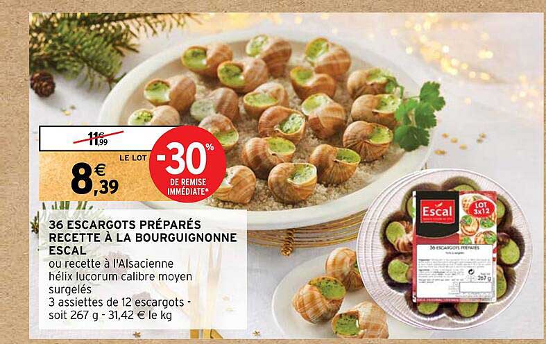 36 escargots préparés recette à la bourguignonne escal