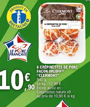 6 crépinettes de porc façon orloff "clermont"