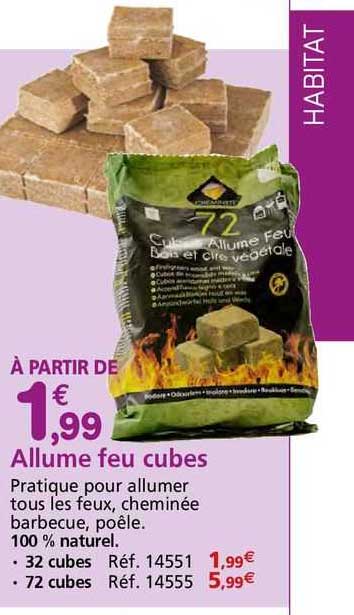 allume feu cubes