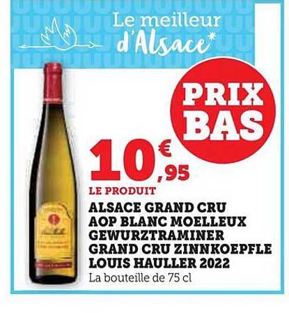 alsace grand cru aop blanc moelleux gewurztraminer grand cru zinnkoepfle louis hauller 2022